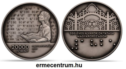 2025. évi 200 éves a vakok magyarországi oktatása ezüst emlékérme